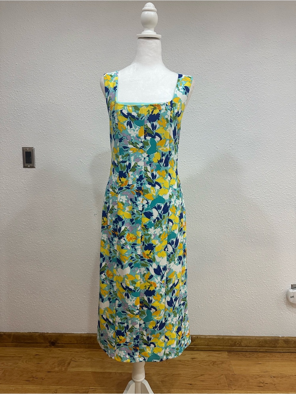 RACHEL Rachel Roy Floral Square-Neck Maxi Dress in Yellow & Blue & Green